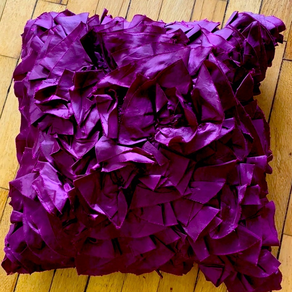 Pier 1 purple ruffle pillow